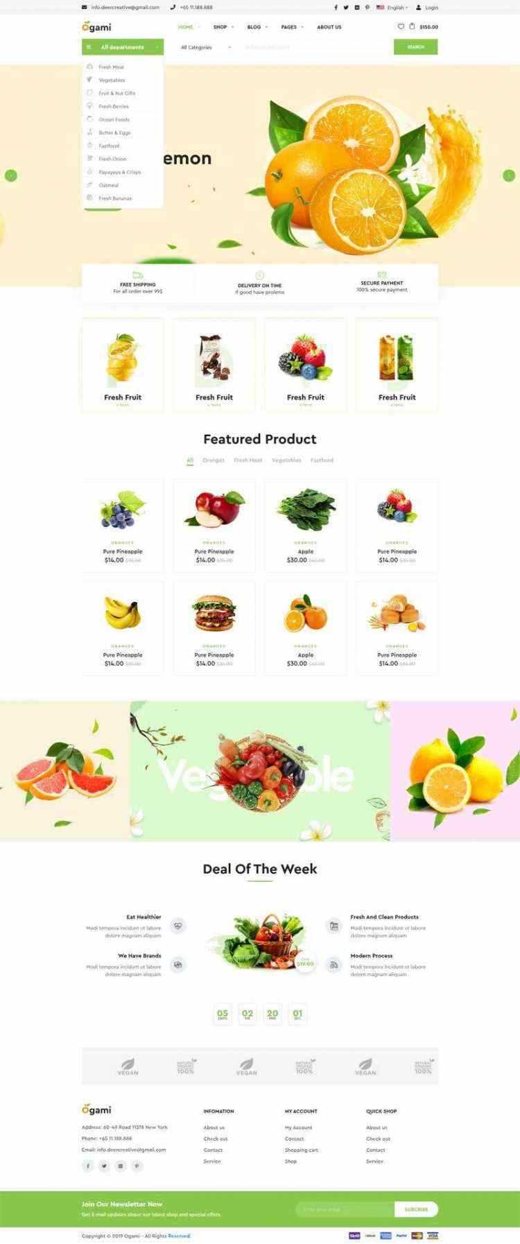 多用途的响应式食品商城网站-星网科技 Grdy.cn