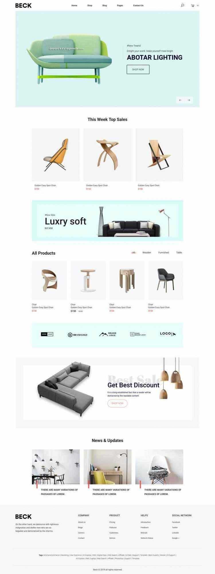 Bootstrap响应式小清新电商家具家居装饰商城-星网科技 Grdy.cn