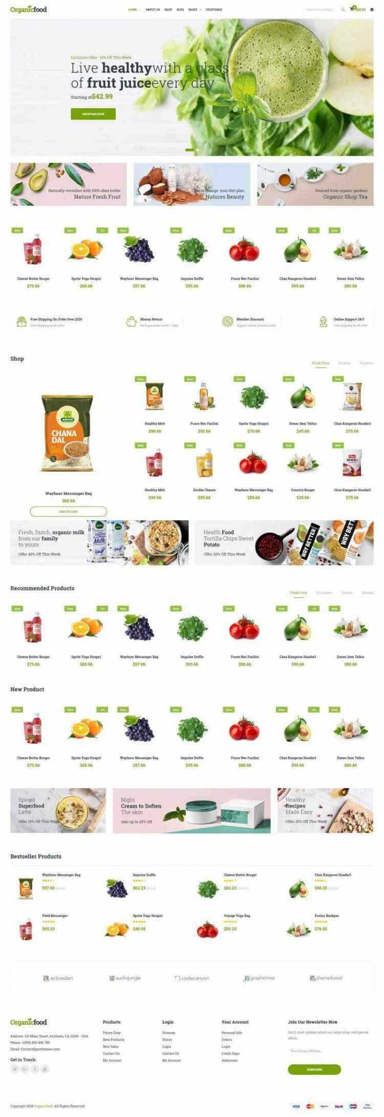 绿色Bootstrap4响应式食品蔬菜水果外卖预订商城网站-星网科技 Grdy.cn