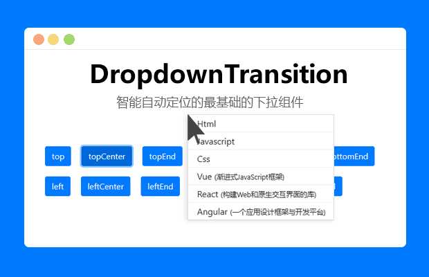 智能定位的最基础的下拉组件-星网科技 Grdy.cn