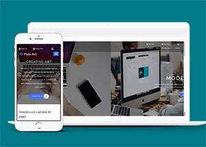 响应式艺术创作类公司网站模板-星网科技 Grdy.cn