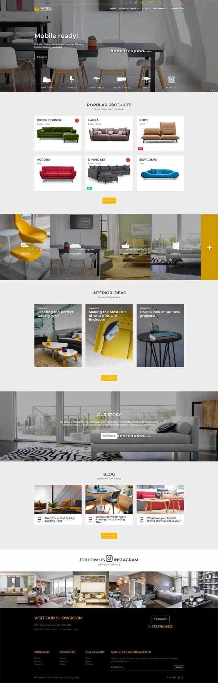 Bootstrap响应式在线家具商城电商网站-星网科技 Grdy.cn