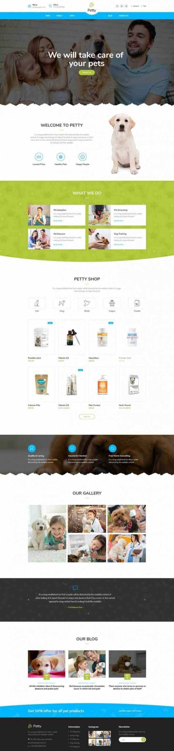 Bootstrap扁平响应式宠物商店宠物医院网站-星网科技 Grdy.cn