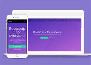简洁紫色精美Bootstrap4网站模板-星网科技 Grdy.cn