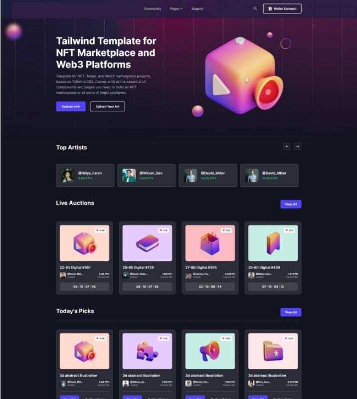 NFT市场服务企业网站html模板-星网科技 Grdy.cn