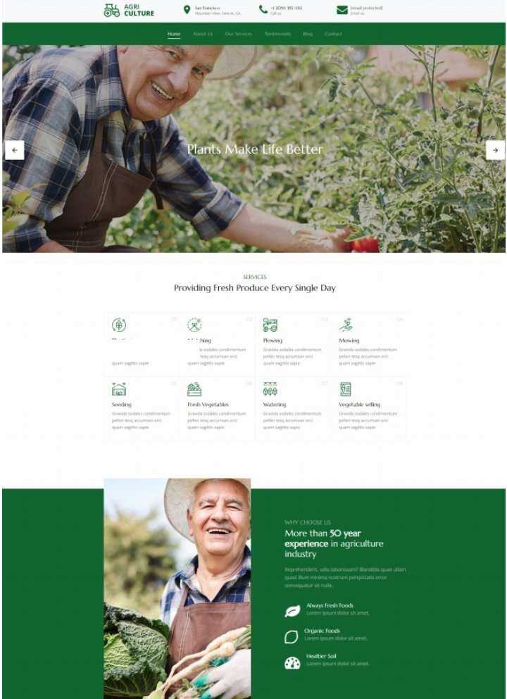 Bootstrap绿色有机果蔬农场html模板-星网科技 Grdy.cn