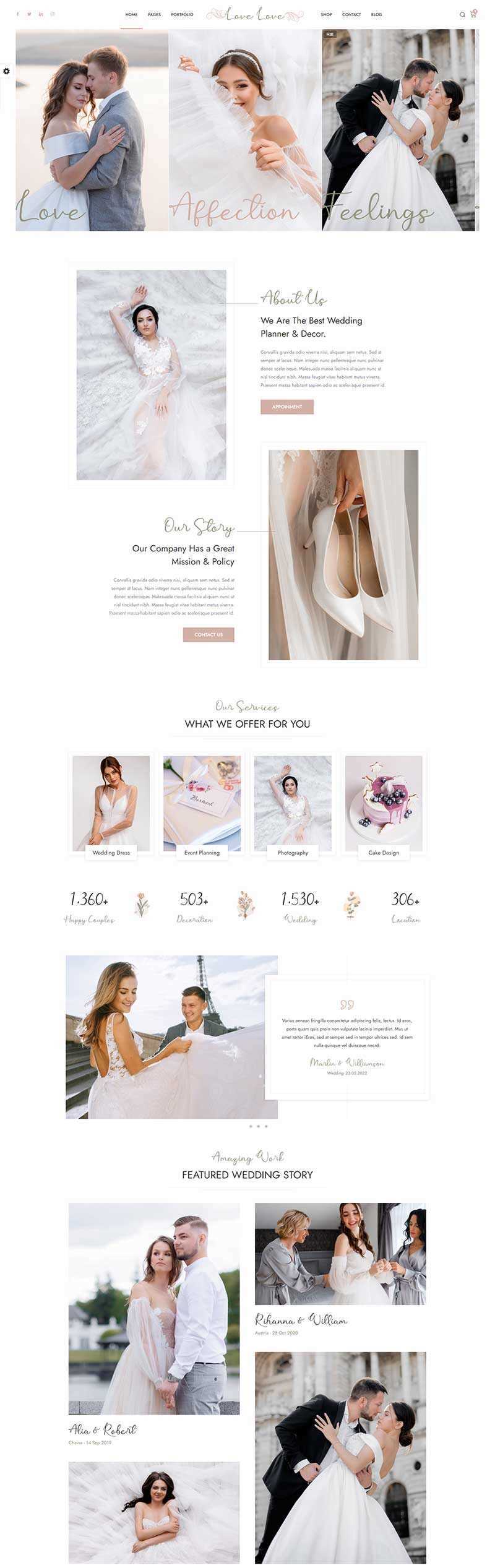 HTML5婚庆婚饰婚纱摄影服务网站html模板-星网科技 Grdy.cn