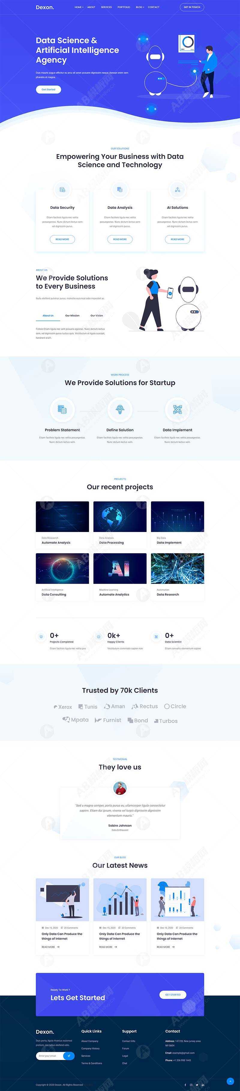 AI智能大数据分析公司网站html模板-星网科技 Grdy.cn