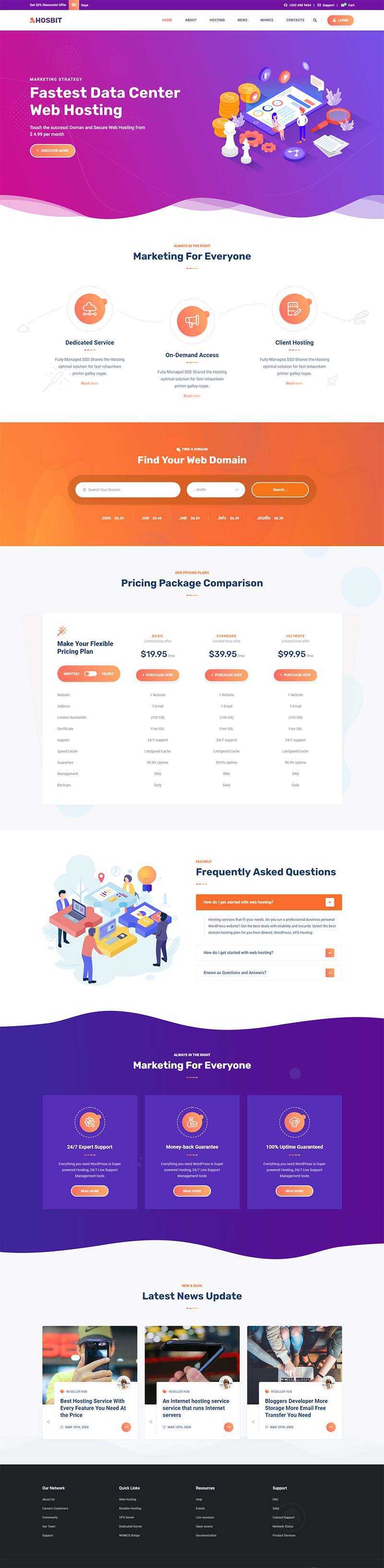 云主机域名服务网站HTML5模板-星网科技 Grdy.cn