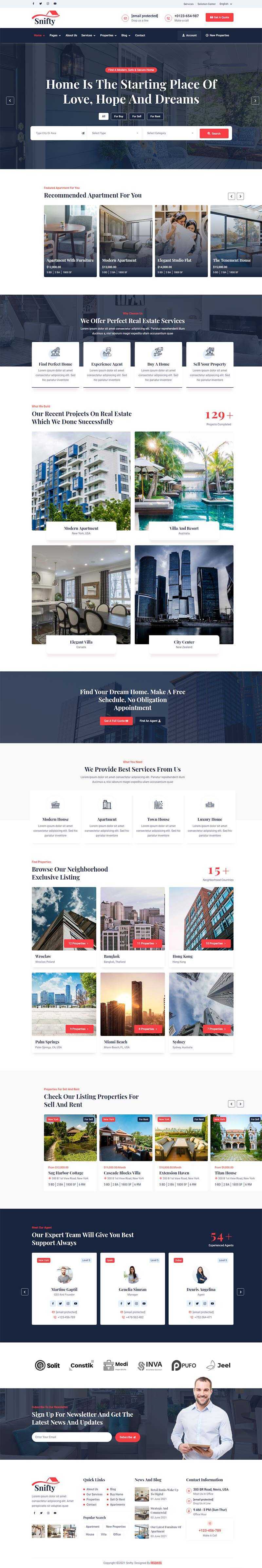 bootstrap5深蓝色房地产信息资讯平台HTML5模板-星网科技 Grdy.cn