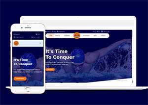 宽屏游泳用品商店HTML5模板下载-星网科技 Grdy.cn
