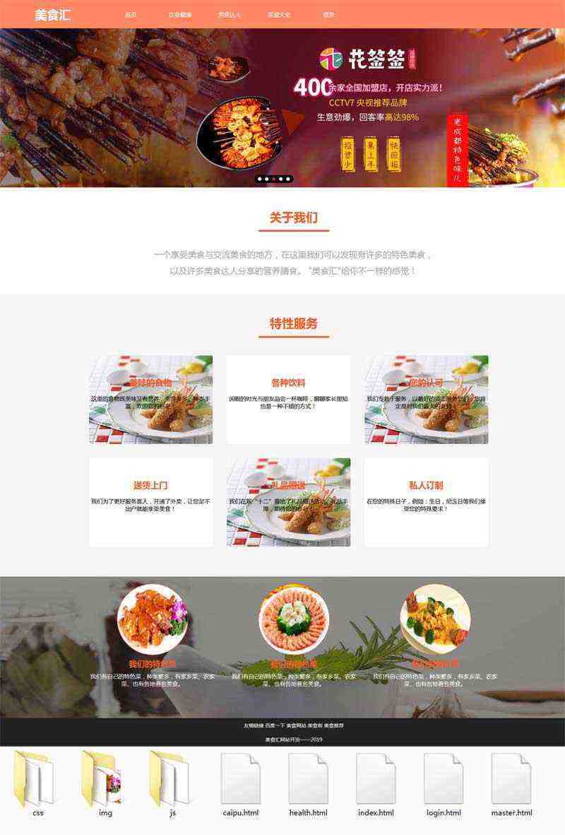 健康美食交流网站html模板-星网科技 Grdy.cn