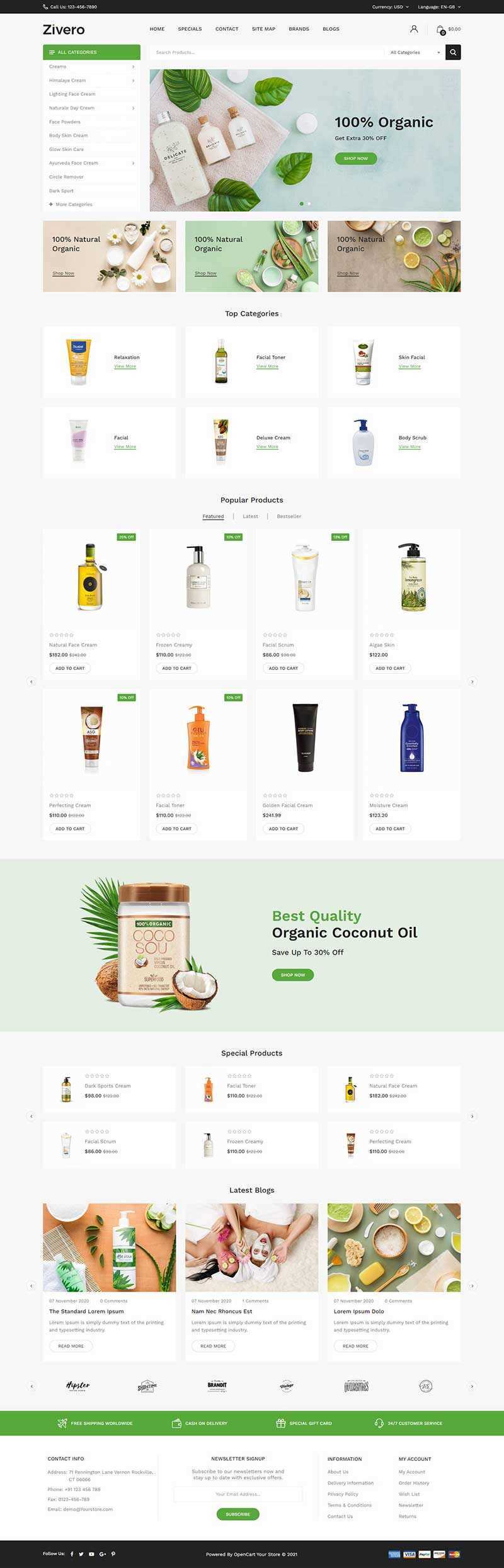 小清新洗护用品商城网页html模板-星网科技 Grdy.cn