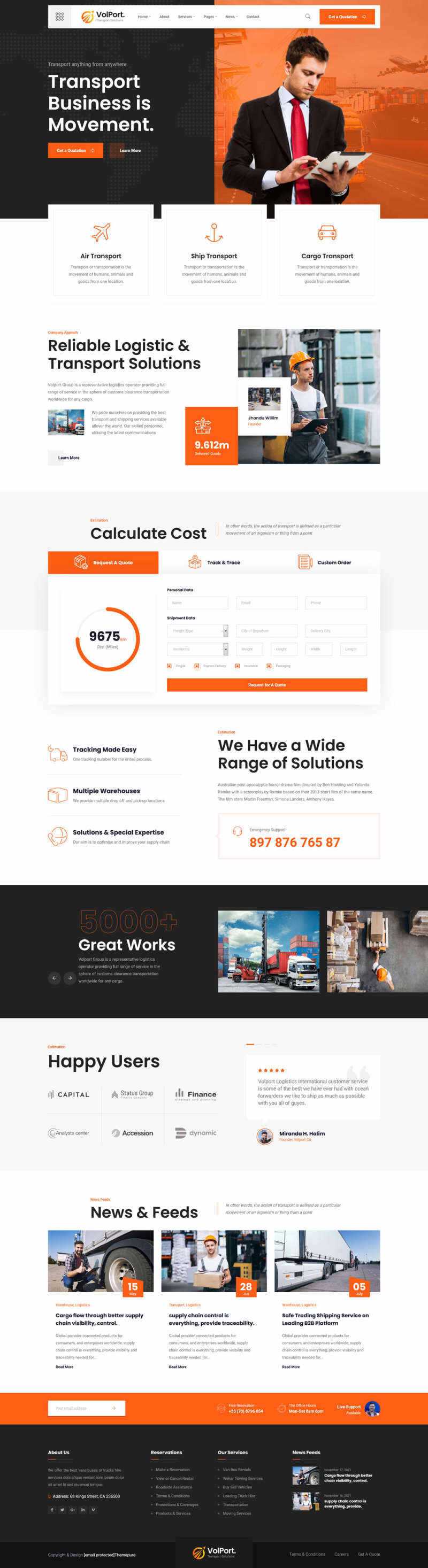 物流和运输企业官网HTML5模板-星网科技 Grdy.cn