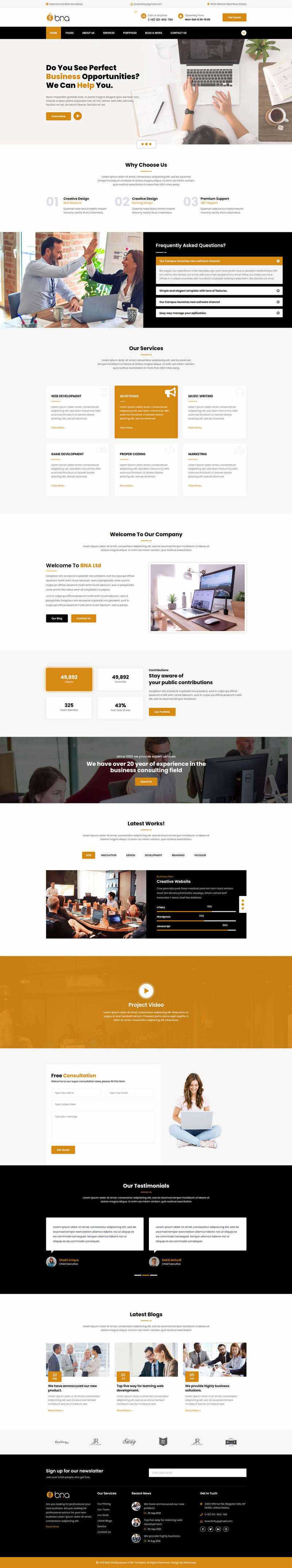 Bootstrap多用途响应式商务企业展示html模板-星网科技 Grdy.cn