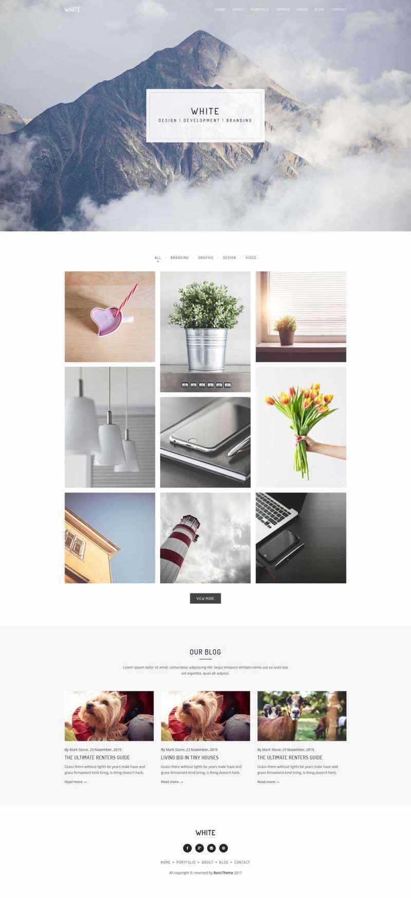 bootstrap轻量级图片相册博客html模板-星网科技 Grdy.cn