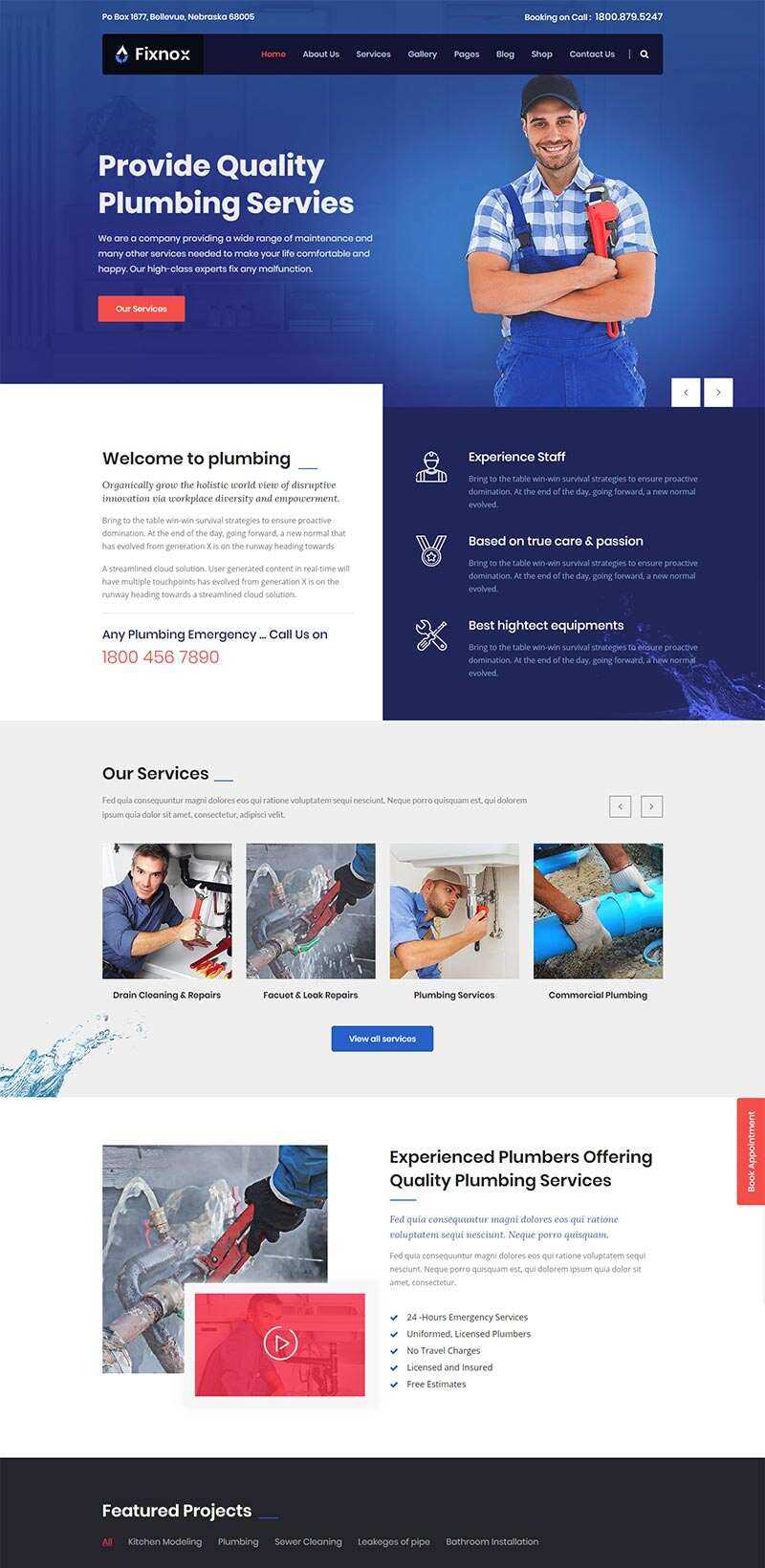 Bootstrap管道修理家政保洁公司网站html模板-星网科技 Grdy.cn
