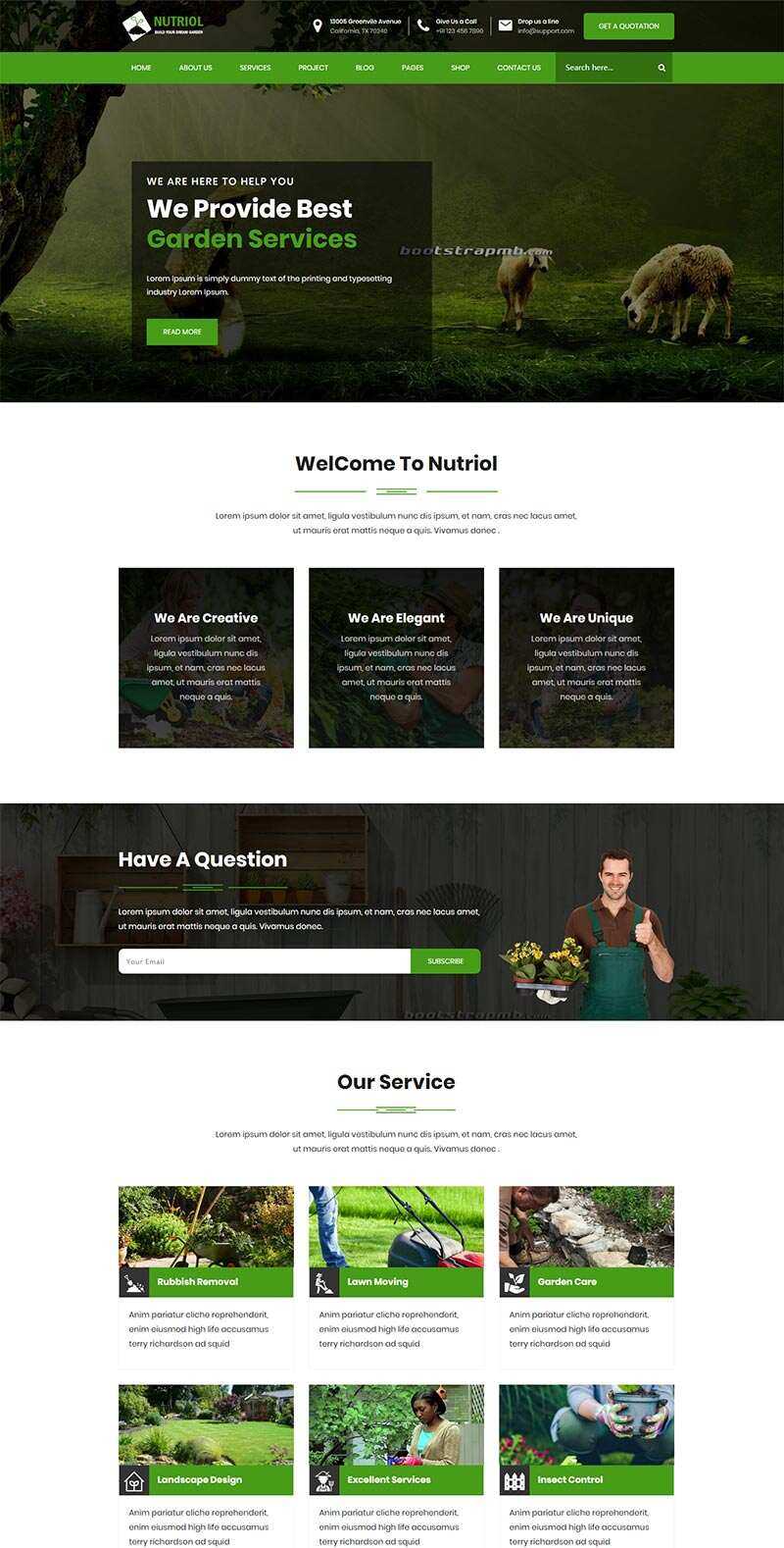 Bootstrap花园设计服务网站html模板-星网科技 Grdy.cn