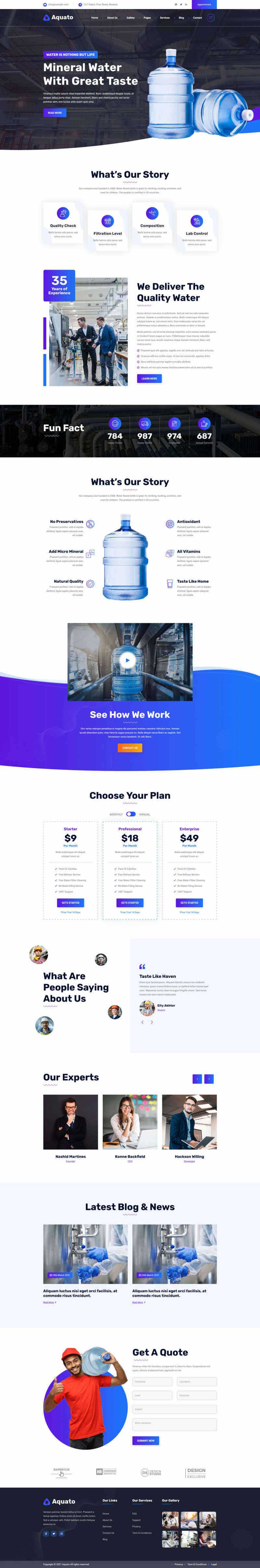 bootstrap饮用水送货服务公司网站HTML模板-星网科技 Grdy.cn