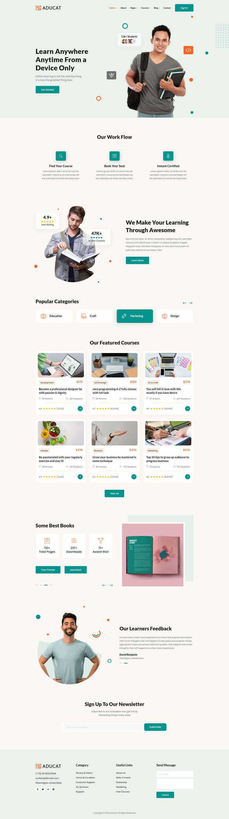Bootstrap5响应式在线课程教育网页模板-星网科技 Grdy.cn