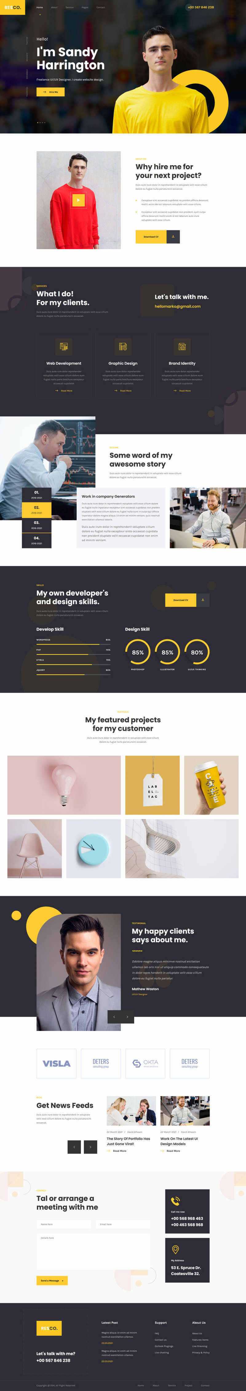 响应式个人简历介绍html5模板-星网科技 Grdy.cn