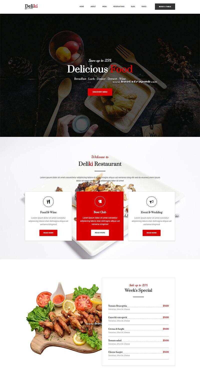 Bootstrap大气餐饮美食网站html模板-星网科技 Grdy.cn
