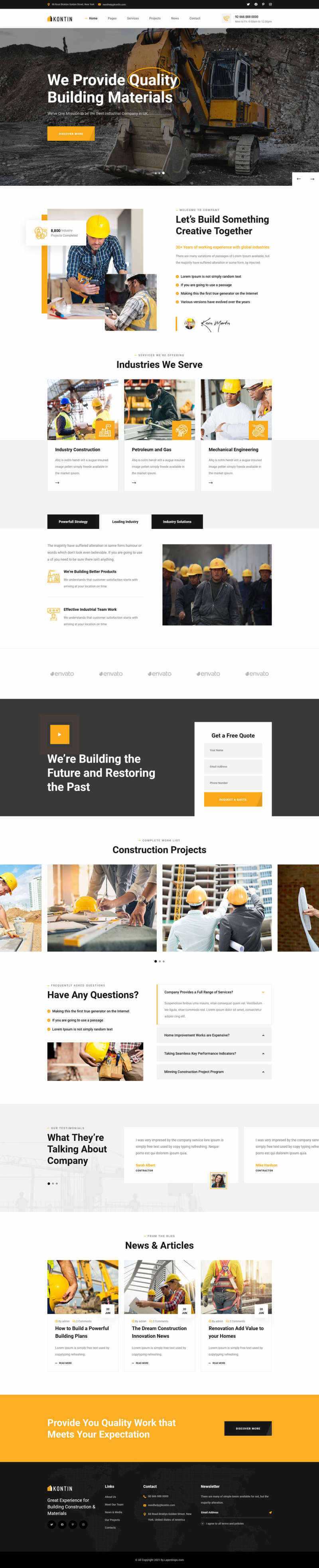 响应式工业、工厂和建筑业务公司网站html模板-星网科技 Grdy.cn