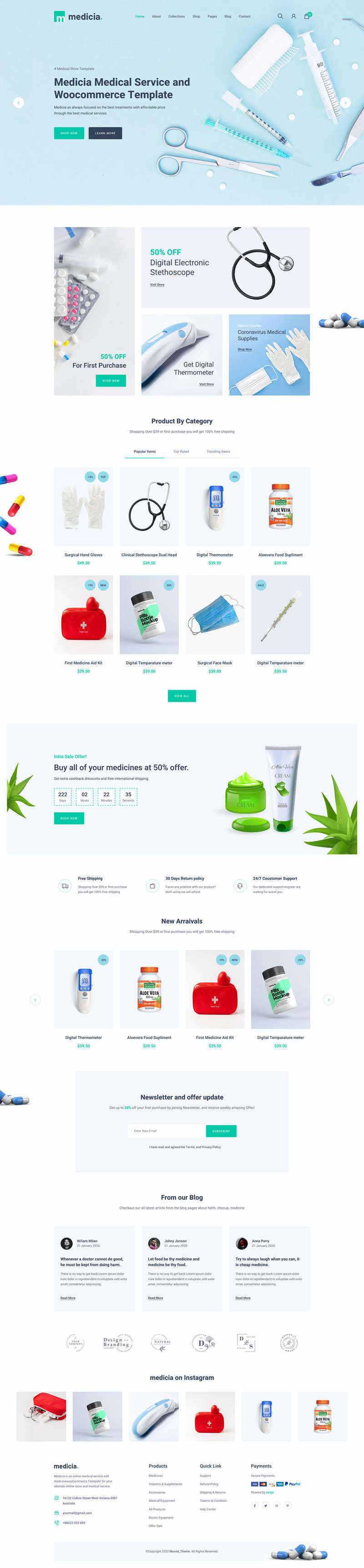Bootstrap4医疗保健用品电子商务HTML5模板-星网科技 Grdy.cn