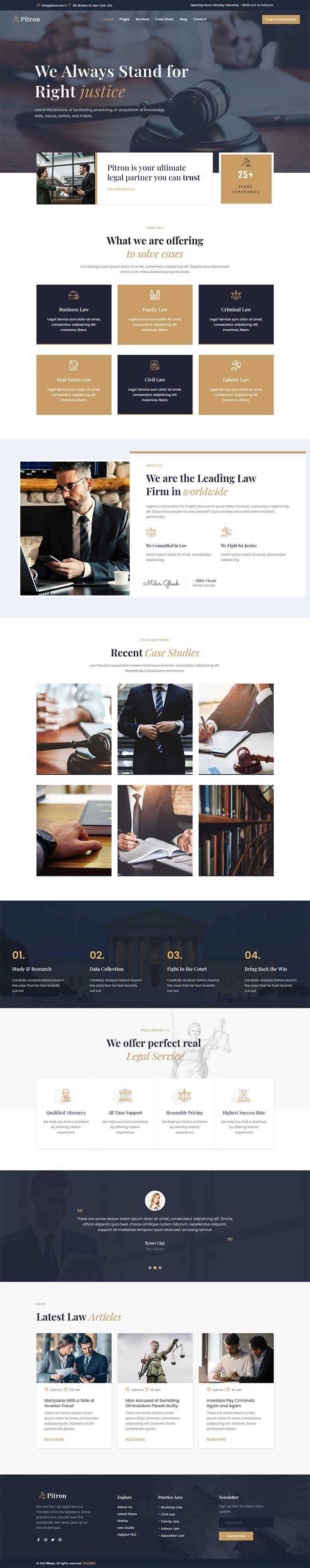 Bootstrap律师事务所网页html模板-星网科技 Grdy.cn