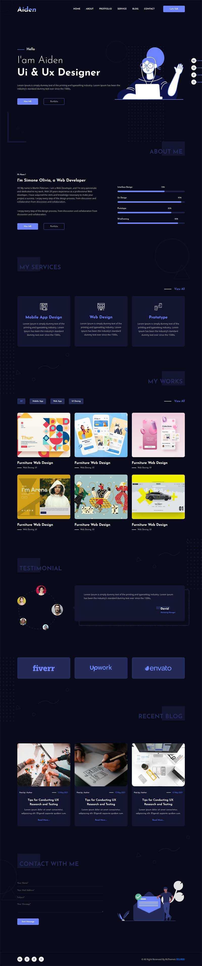 创意的个人作品主题html模板-星网科技 Grdy.cn
