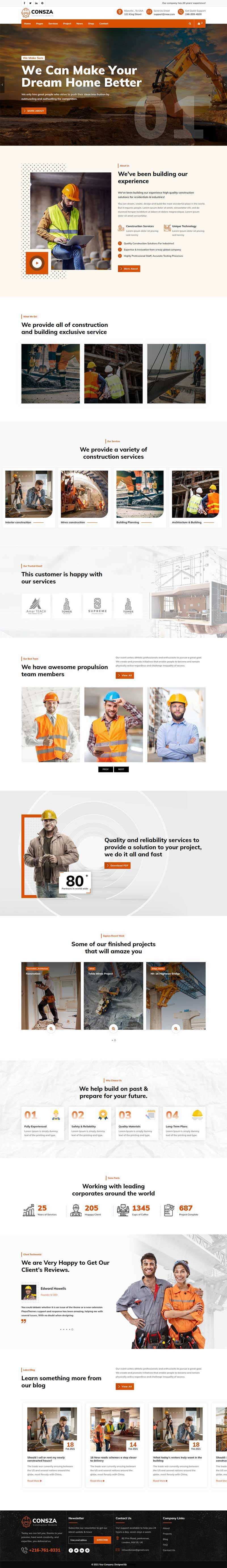 响应式房地产建筑工程企业网站HTML5模板-星网科技 Grdy.cn