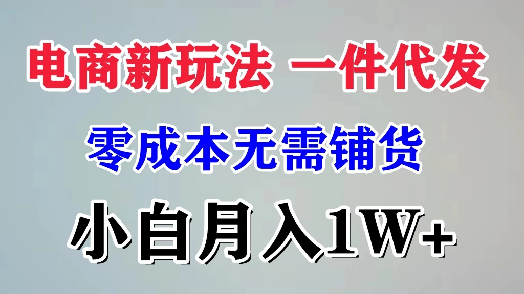 电商新玩法，一件代发，零成本无需铺货，小白月入1W+-星网科技 Grdy.cn