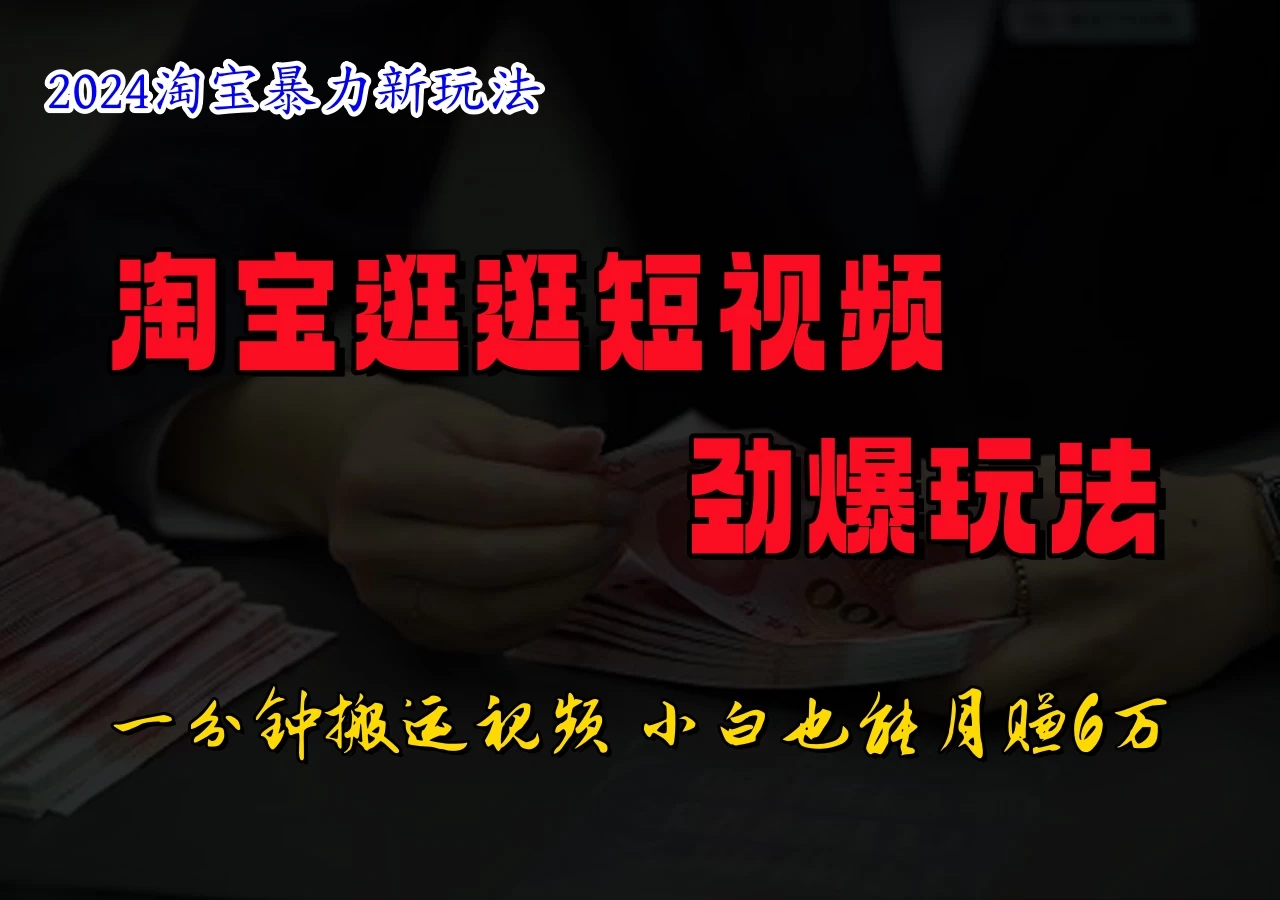 蓝海项目，淘宝逛逛视频分成计划，日入500+，只需一分钟搬运视频-星网科技 Grdy.cn