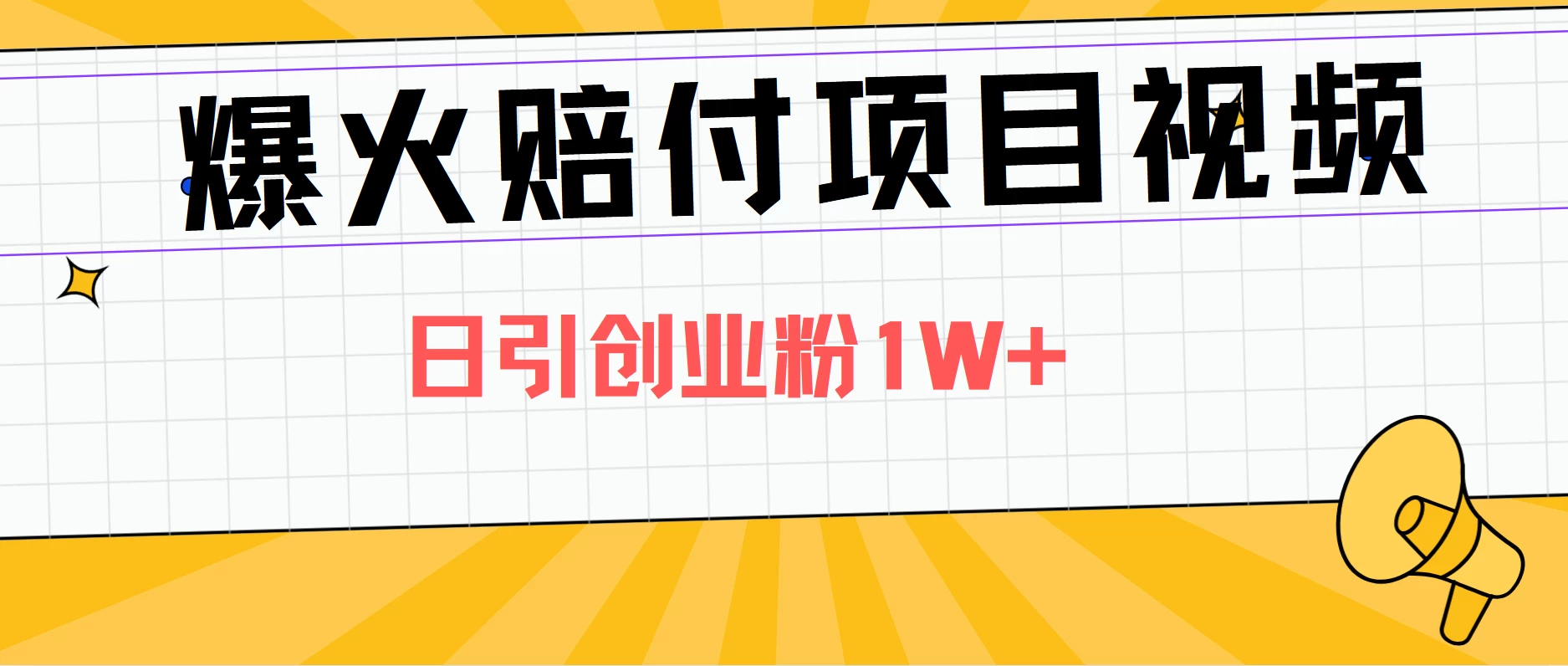 爆火赔付项目视频，全网平台进行引流，日引创业粉1W+-星网科技 Grdy.cn