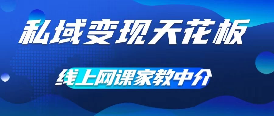 私域变现天花板，网课家教中介，只做渠道和流量，让大学生给你打工、0成本实现月入五位数-星网科技 Grdy.cn