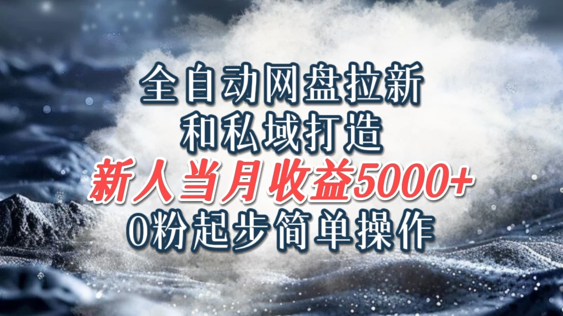 全自动网盘拉新和私域打造，0粉起步简单操作，新人入门当月收益5000以上-星网科技 Grdy.cn