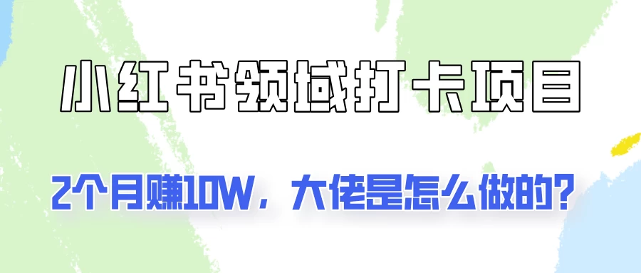通过小红书领域打卡项目2个月赚10W，大佬是怎么做的？-星网科技 Grdy.cn