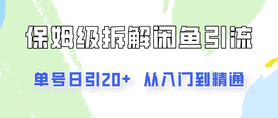 单号日引20+，像素级拆解闲鱼引流创业粉，从入门到精通全流程-星网科技 Grdy.cn