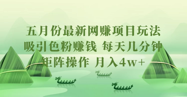 五月份最新网赚项目玩法，吸引色粉赚钱，每天几分钟，矩阵做号，月入4万+-星网科技 Grdy.cn