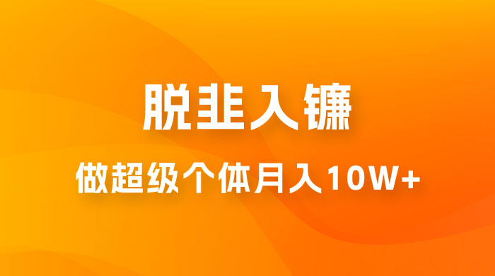 脱韭入镰，通过做「超级个体」月入 10w+，普通人实现阶层跨越的最优解-星网科技 Grdy.cn