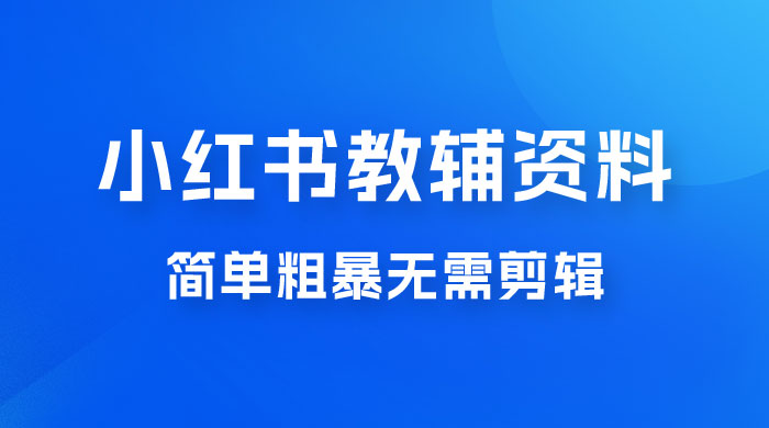 小红书教辅资料掘金，热门蓝海项目，简单粗暴无需剪辑，新手小白也能月入 1W+-星网科技 Grdy.cn