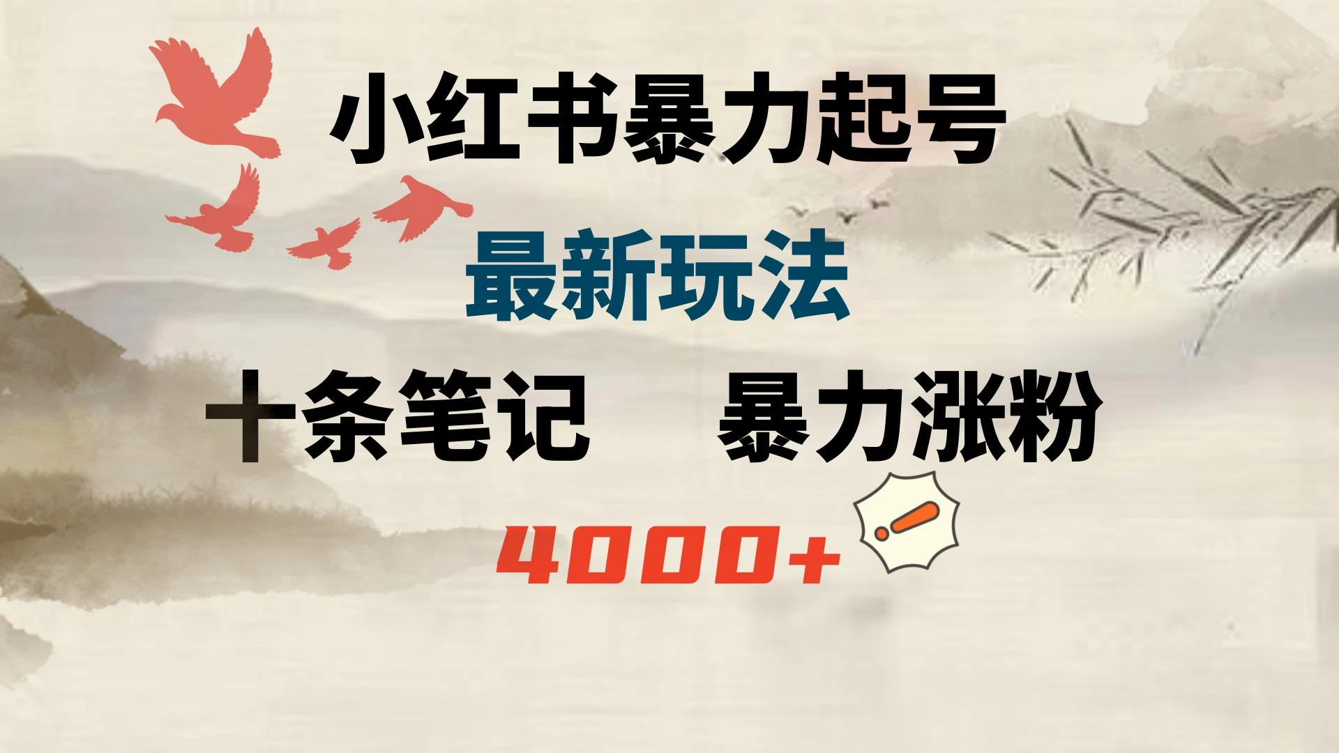 小红书暴力起号，最新玩法，十条笔记暴力涨粉4000+-星网科技 Grdy.cn
