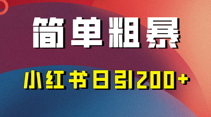 简单粗暴的小红书引流技巧，大道至简，看完实操日引 200+-星网科技 Grdy.cn