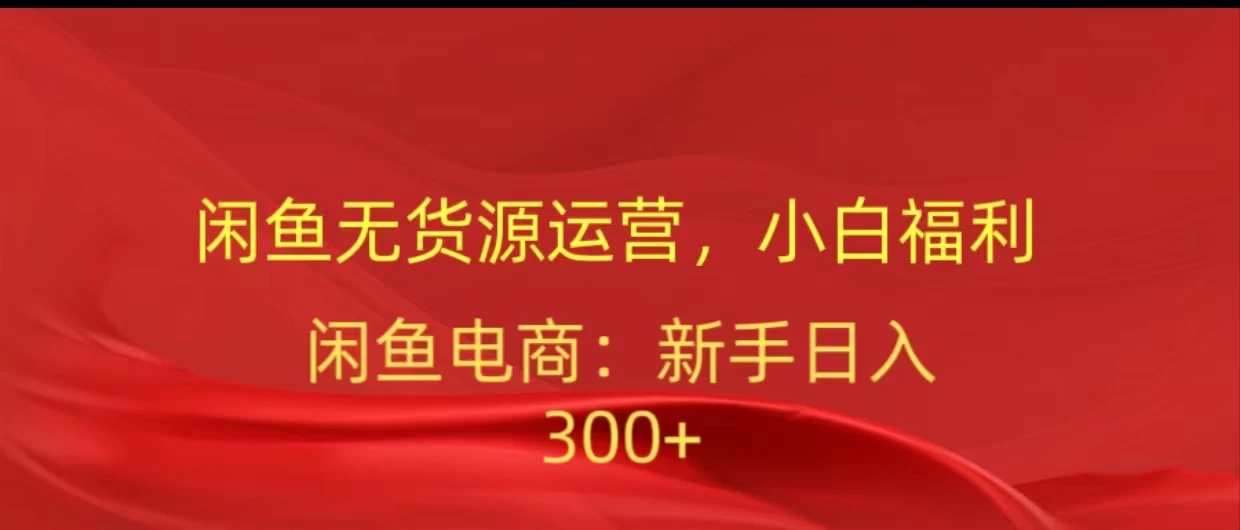 闲鱼无货源运营，小白福利，日入300+，轻松月入过万！-星网科技 Grdy.cn