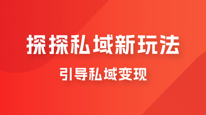 探探私域新玩法，引导私域变现，一部手机日入 500+ 很轻松-星网科技 Grdy.cn