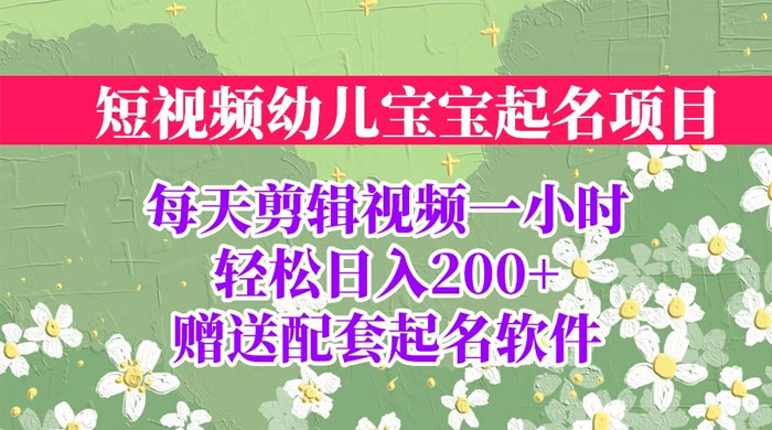 小红书宝宝起名项目：全程投屏实操，赠送配套软件-星网科技 Grdy.cn