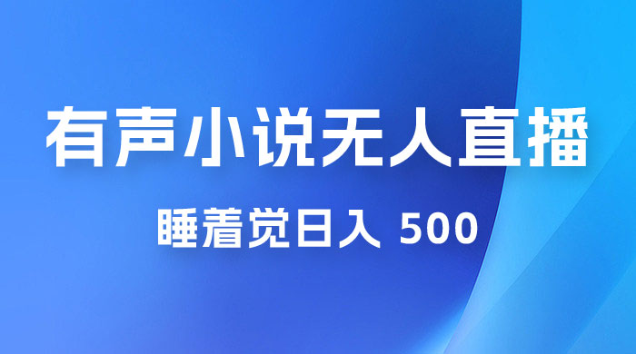 有声小说无人直播，睡着觉日入 500，保姆式教学-星网科技 Grdy.cn