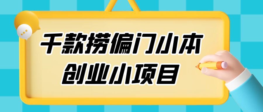千款捞偏门小本创业小项目，总有一款适合你-星网科技 Grdy.cn