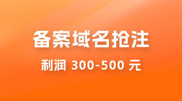 仅揭秘：备案域名抢注，一单利润 300-500 元，需求量大-星网科技 Grdy.cn