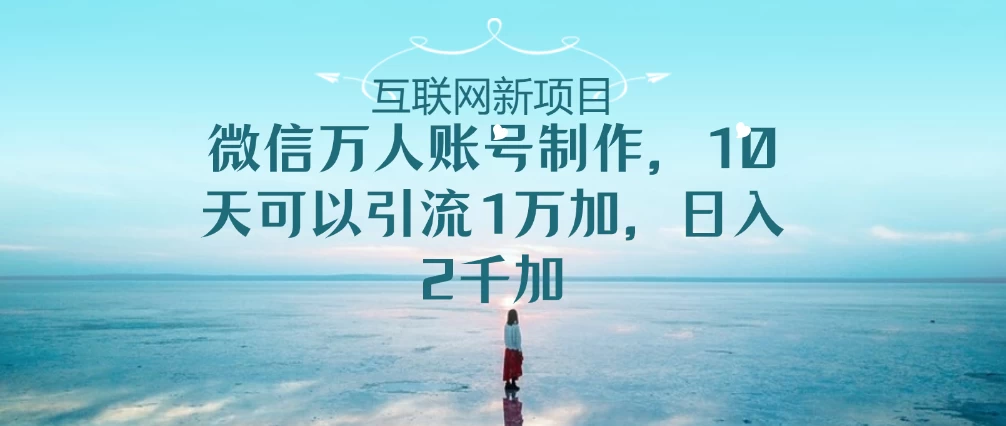 微信万人账号，10天可以引流1W+ 日入2千+-星网科技 Grdy.cn